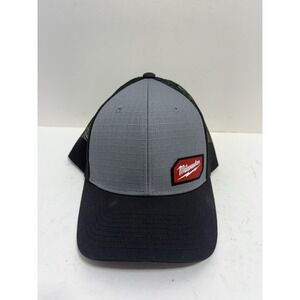 Milwaukee Hat Cap Snap Back Mens Black Trucker Mesh Workwear Tools